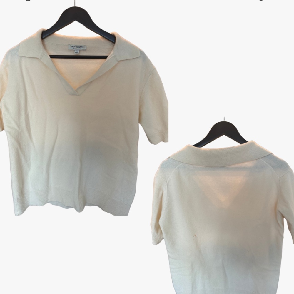 Autograph pure cashmere collared knitted top